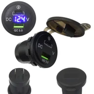 Ładowarki samochodowe - ŁADOWARKA MONTAŻOWA SAMOCHODOWA 12V-24V USB QC3.0 USB-C WOLTOMIERZ BLUE - miniaturka - grafika 1