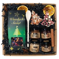 Zestawy upominkowe - Zestaw Świąteczny herbata, czekolady, słodkie kremy oraz powidła - miniaturka - grafika 1