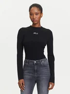 Swetry damskie - KARL LAGERFELD Sweter A3W18025 Czarny Slim Fit - miniaturka - grafika 1
