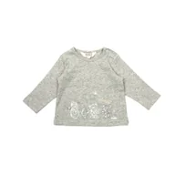Bluzki damskie - Dziecięca bluzka z długim rękawem, szary, rozmiar 80 - miniaturka - grafika 1