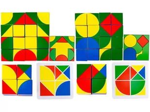 Edukacyjna Układanka Dla Dzieci, Kolorowe, DREWNIANE KLOCKI, Karty - Układanki dla dzieci - miniaturka - grafika 4