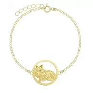 Biżuteria dla dzieci - Królik Lew Miniaturka Pozłacana Bransoletka  - MEJK Jewellery - miniaturka - grafika 1