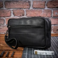 Torby męskie - Saszetka na Dokumenty do Ręki Męska Skórzana Czarna Vintage Belveder WX19 - miniaturka - grafika 1