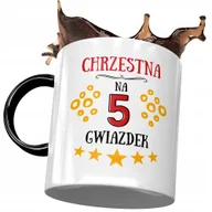 Kubki - Kubek Czarny Dla Chrzestnej na Urodziny na Prezent z Nadrukiem ze Zdjęciem + Opakowanie na prezent (wzór 03) - miniaturka - grafika 1