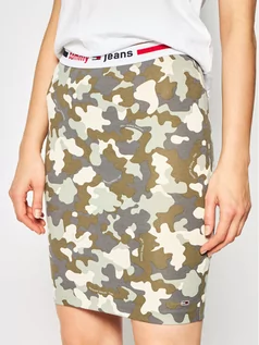 Spódnice - Tommy Jeans Spódnica ołówkowa Tjw Camo Bodycon DW0DW08301 Zielony Slim Fit - grafika 1