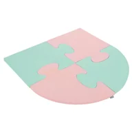 Maty edukacyjne - KiddyMoon Piankowe Puzzle do zabawy Łuk różowy-miętowy 4 Zabawka mata - miniaturka - grafika 1