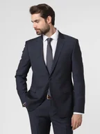 Garnitury - JOOP! Męska marynarka od garnituru modułowego Mężczyźni Slim Fit Wełna niebieski wypukły wzór tkaniny, 50 - miniaturka - grafika 1
