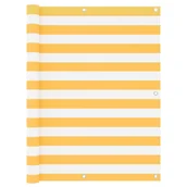 Parawany - vidaXL Parawan balkonowy, biało-żółty, 120x600 cm, tkanina Oxford vidaXL - miniaturka - grafika 1