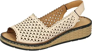 Manitu Damskie sandały 910163-08, beżowe, rozmiar 37, beżowy, 37 eu - Moda i Uroda OUTLET - miniaturka - grafika 1