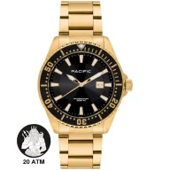 Zegarki męskie - Pacific Poseidon SMPB-2001-03 złoty męski zegarek na bransolecie wodoodporny 200M - miniaturka - grafika 1