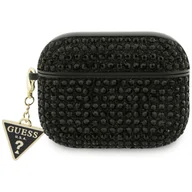 Akcesoria do słuchawek - Etui Guess Rhinestone Triangle Charm do AirPods Pro 3 czarny - miniaturka - grafika 1