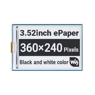 Wyświetlacz e-paper - 3,52'' 360x240px - czarno/biały - SPI - Waveshare 22698 - Akcesoria do komputerów jednopłytkowych - miniaturka - grafika 1