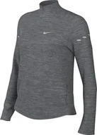 Koszulki i topy damskie - Nike Swift Dri-Fit HQ0499-084, top do biegania z zamkiem błyskawicznym dla kobiet, szary (Smoke Grey/Htr/Reflective Silv), HQ0499-084, S - miniaturka - grafika 1