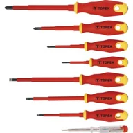 Śrubokręty - TOPEX Komplet wkrętaków elektrotechnicznych izolowanych CrV 8 sztuk 39D674 - miniaturka - grafika 1