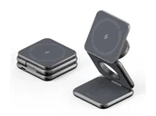 Ładowarki do telefonów - ADAM elements Mag 3 Magnetic 3-in-1 Foldable Travel Charging Station AEAACADMAG3OGGY - miniaturka - grafika 1