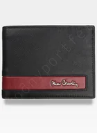 Portfele - Pierre Cardin, Portfel skórzany męski, Sahara, Tilak26 8806, czarny/czerwony, ochrona RFID - miniaturka - grafika 1