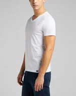 Koszulki męskie - LEE TWIN PACK V NECK MĘSKI T-SHIRT KOSZULKA DWUPAK WHITE L62ECM12 112114541 - Lee - miniaturka - grafika 1