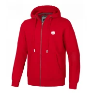 Odzież taktyczna i umundurowanie - Bluza rozpinana z kapturem Pit Bull New Brushed Fleece Group Small Logo '24 - Czerwona - miniaturka - grafika 1