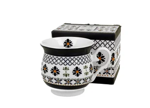 Kubek do kawy i herbaty porcelanowy DUO retro INDIGO 4, 530 ml - Kubki - miniaturka - grafika 1