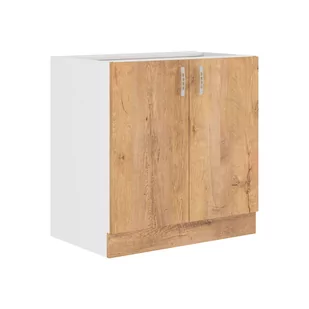 Szafka Dolna Stojąca 2 Drzwi 80 D 2F Sara Lefkas Stolarz Lempert Dąb Lefkas, Biały - Szafki kuchenne - miniaturka - grafika 1
