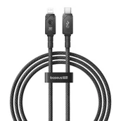 Kable - Kabel szybkiego ładowania Baseus USB C do IP 20A,1m (Czarny) - miniaturka - grafika 1