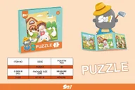 Klocki - Magnetyczne Puzzle Farma + Książeczka - miniaturka - grafika 1