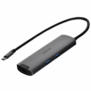 Unitek, Aktywny Hub USB-C 5BGPS, HDMI RJ-45 PD 100W, czarny - Huby USB - miniaturka - grafika 1