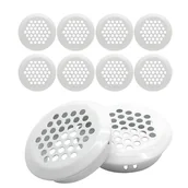 Kratki wentylacyjne - Kratka wentylacyjna okrągła, otwory wentylacyjne ze stali nierdzewnej, rozstaw montażowy 35 mm, kolor biały, 10 szt. (wypukłe) - miniaturka - grafika 1