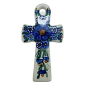 Ozdoby bożonarodzeniowe - Ceramiczny krzyż wiszący Ceramika Bolesławiec - miniaturka - grafika 1