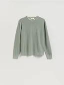 Swetry męskie - Reserved - Sweter z bawełną - zielony - miniaturka - grafika 1