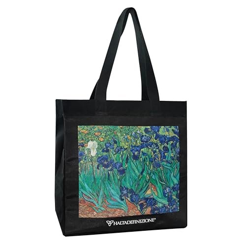 Halta Definition - Torba na ramię, torba na ramię z tkaniny z nadrukiem Van Gogha, z wewnętrzną kieszenią, pojemna i idealna do przechowywania przedmiotów osobistych, 35 x 44 wys. x 15 cm, tęczówki
