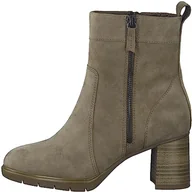 Botki damskie - Tamaris Comfort Damskie 8-85313-41 skórzane Comfort Fit wymienna wkładka, modne botki na obcasie z dekoracyjnym zamkiem błyskawicznym, szarobrązowy, 37 EU Weit - miniaturka - grafika 1