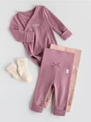 Komplety dla niemowląt - Reserved - Prążkowane legginsy 2 pack - brudny róż - miniaturka - grafika 1