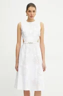 Sukienki - Silvian Heach sukienka BONGRAZ kolor biały midi rozkloszowana GPP25342VE - miniaturka - grafika 1
