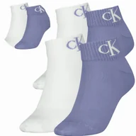 Skarpetki damskie - Calvin Klein Skarpetki Stopki 2 Pary 39-42 Biały Fioletowy Ck - miniaturka - grafika 1