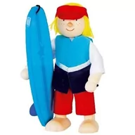 Lalki dla dziewczynek - Goki Surfer, lalka drewniana z akcesoriami, 51628, premium collection, dodatki d - miniaturka - grafika 1