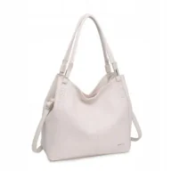 Torebki damskie - Beżowa Torebka Damska Worek Shopper na Ramię LUIGISANTO Skóra Ekologiczna - miniaturka - grafika 1