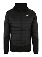 Kurtki męskie - 4F Męska kurtka hybrydowa Kumh060 Jeans, Deep Black, S, głęboka czerń, S - miniaturka - grafika 1