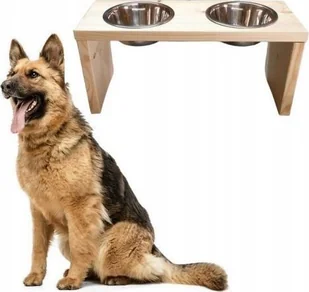 QLS STOJAK NA MISKI DLA PSA PODWÓJNY DREWNIANY XL - Miski dla psów - miniaturka - grafika 1