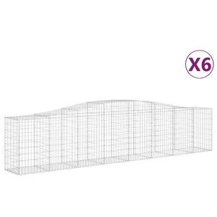 VIDAXL Kosze gabionowe, 6 szt, 400x50x80/100 cm, galwanizowane żelazo - Ogrodzenia - miniaturka - grafika 3