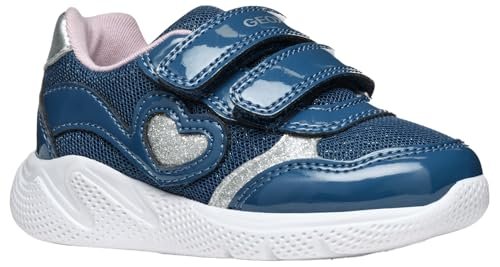 Geox Sneakersy dla dziewczynek B Sprintye, Avio Srebrny, 4.5 UK Child