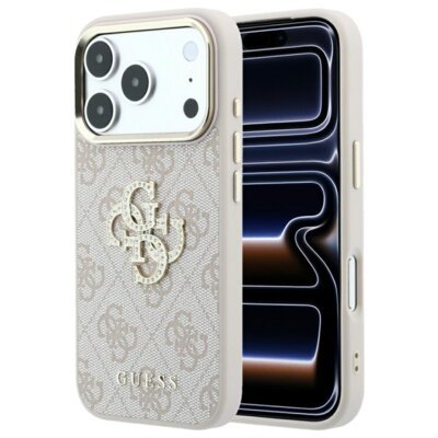 Etui GUESS 4G & Big Strass Logo do Apple iPhone 17 Pro Max/18 Pro Max Różowy