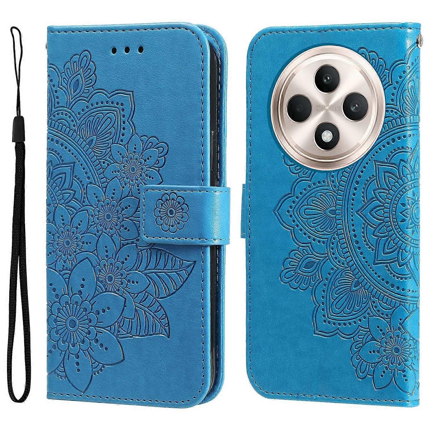 Do etui Oppo Reno12 F 5G Kwiatowy skórzany pokrowiec na telefon ze stojakiem na portfel Wielobarwny Style B