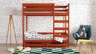 Łóżka dla dzieci i młodzieży - Łóżko piętrowe, WNM Group, Wanda Plus W1, 2 Szuflady, Palisander, 187x97 cm - miniaturka - grafika 1