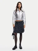 Kurtki damskie - Desigual Kurtka z imitacji skóry Londres 24WWEW32 Srebrny Regular Fit - miniaturka - grafika 1