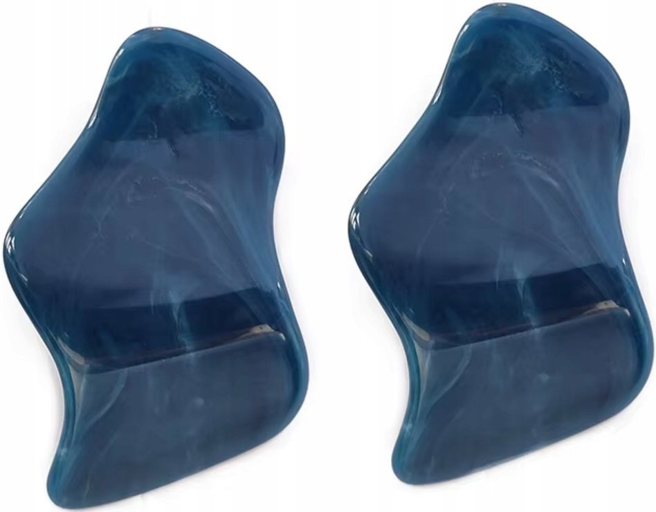 Nowoczesne Duże Kolczyki Niebieskie Eleganckie z Akrylu Modne Sztyft