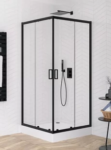 Czarna kabina prysznicowa z brodzikiem kwadratowa 80x80 ZS-0011 Suvia New Trendy - Kabiny prysznicowe - miniaturka - grafika 1