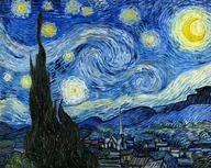 Plakaty - Galeria Plakatu, Plakat, Gwiaździsta Noc, Vincent Van Gogh, 40x30 cm - miniaturka - grafika 1
