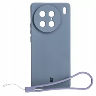 Bizon Etui Case Silicone Sq do VIVO X90 Pro, szare - Etui i futerały do telefonów - miniaturka - grafika 1