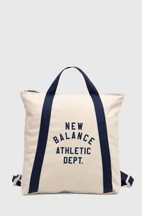 New Balance torebka bawełniana kolor beżowy LAB23111NNY - Plecaki - miniaturka - grafika 1